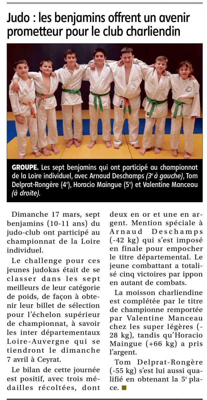 Image de l'actu 'CHAMPIONNAT DE LA LOIRE BENJAMINS'